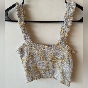 Smocked Crop Tank Top - ruffled - Y2K inspired